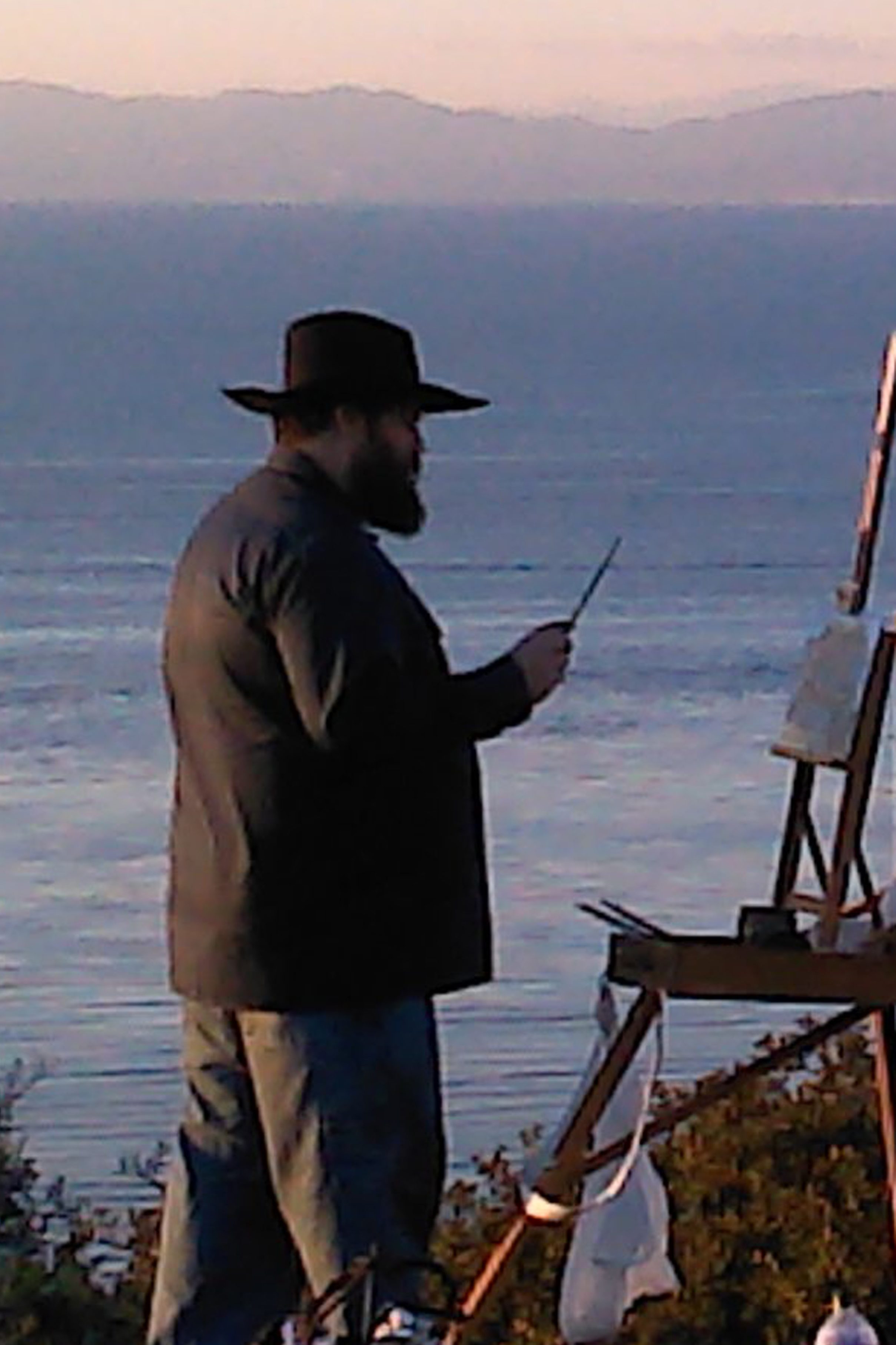 Ryan Bitinis practicing the art of plein air painting.
